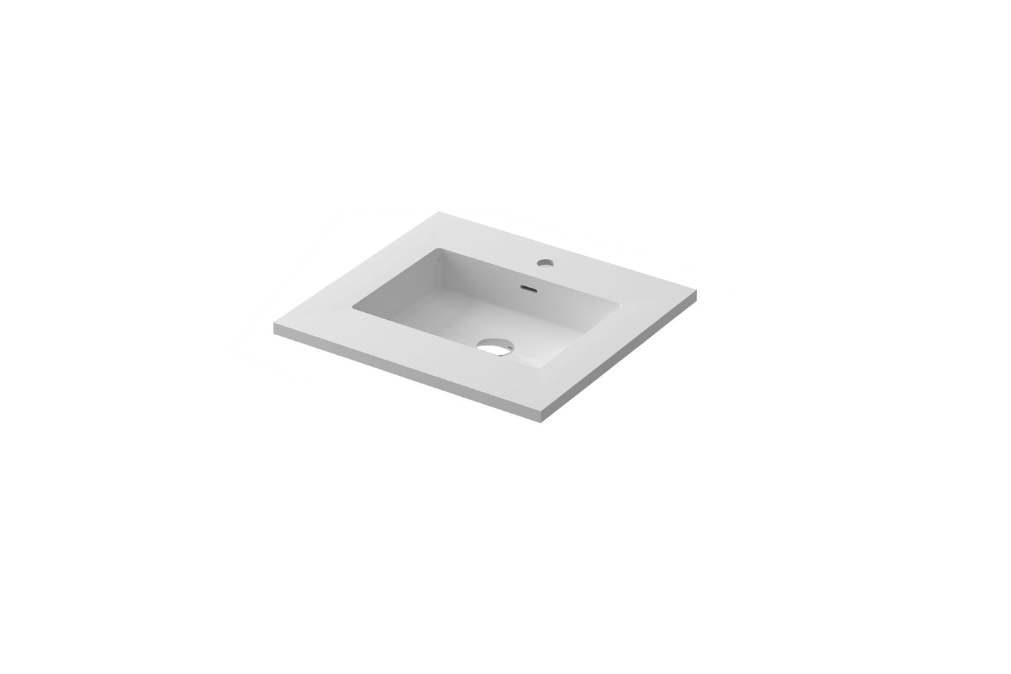 Laviva 313SQ1HSS-24-MW Laviva Forever VIVA Stone 24" Matte White Solid Surface Countertop with Integrated Sink 313SQ1HSS-24-MW