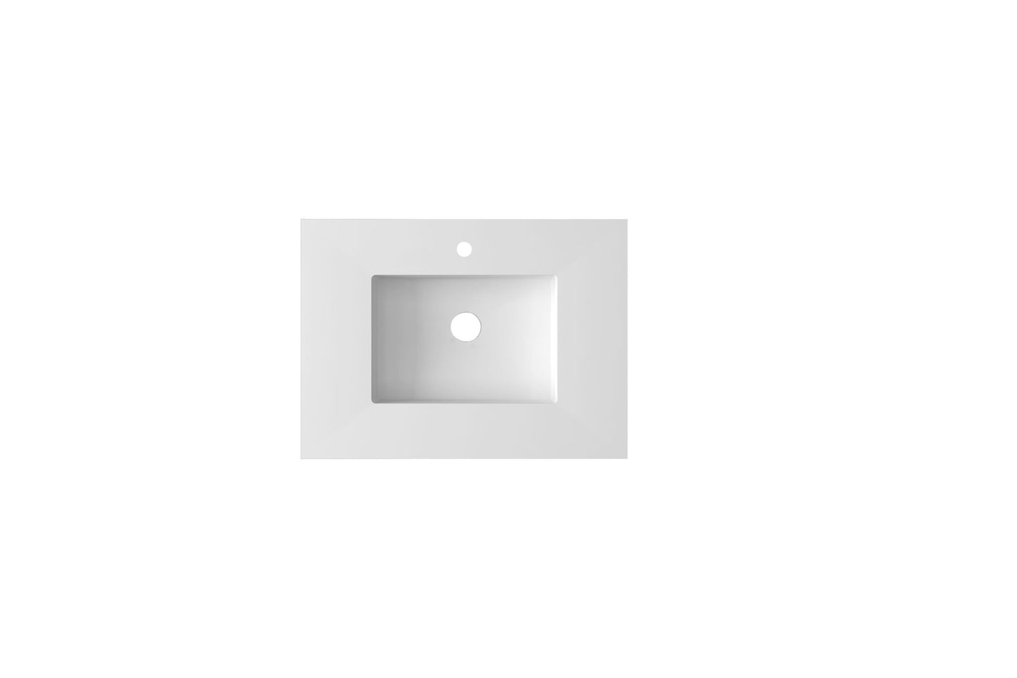 Laviva 313SQ1HSS-30-MW Laviva Forever VIVA Stone 30" Matte White Solid Surface Countertop with Integrated Sink 313SQ1HSS-30-MW
