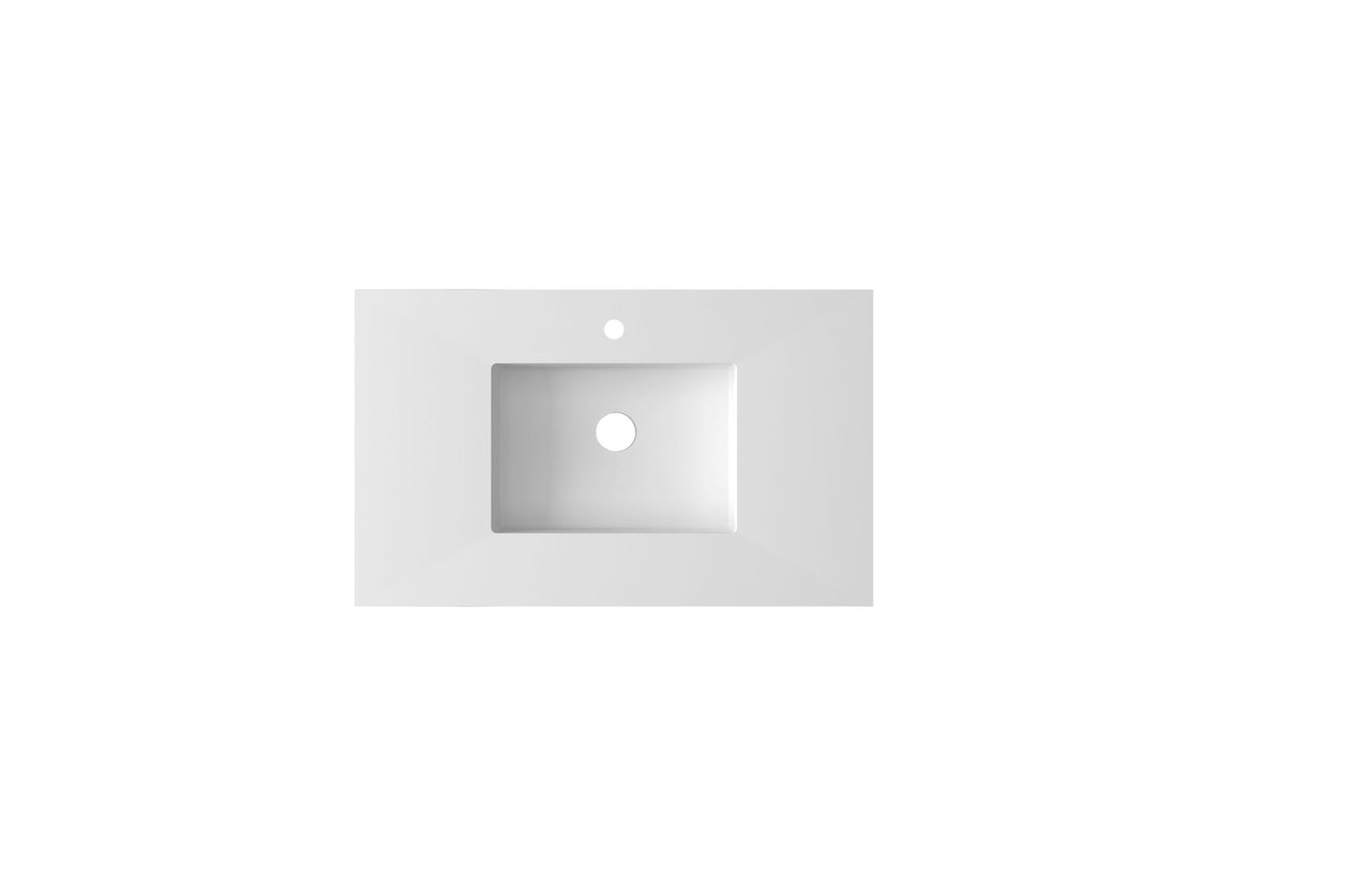 Laviva 313SQ1HSS-36-MW Laviva Forever VIVA Stone 36" Matte White Solid Surface Countertop with Integrated Sink 313SQ1HSS-36-MW