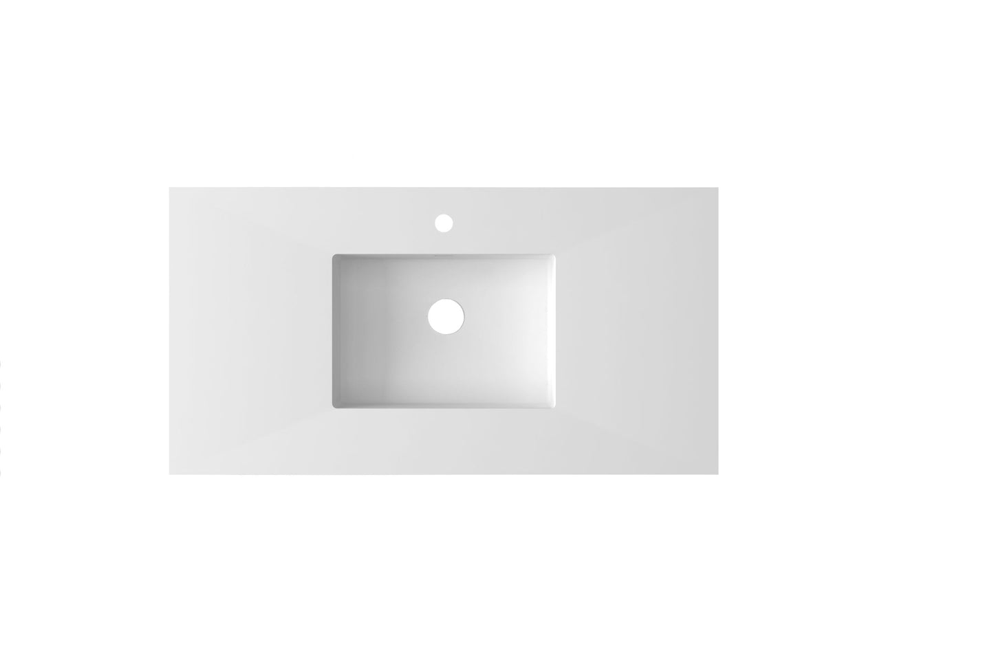 Laviva 313SQ1HSS-42-MW Laviva Forever VIVA Stone 42" Matte White Solid Surface Countertop with Integrated Sink 313SQ1HSS-42-MW