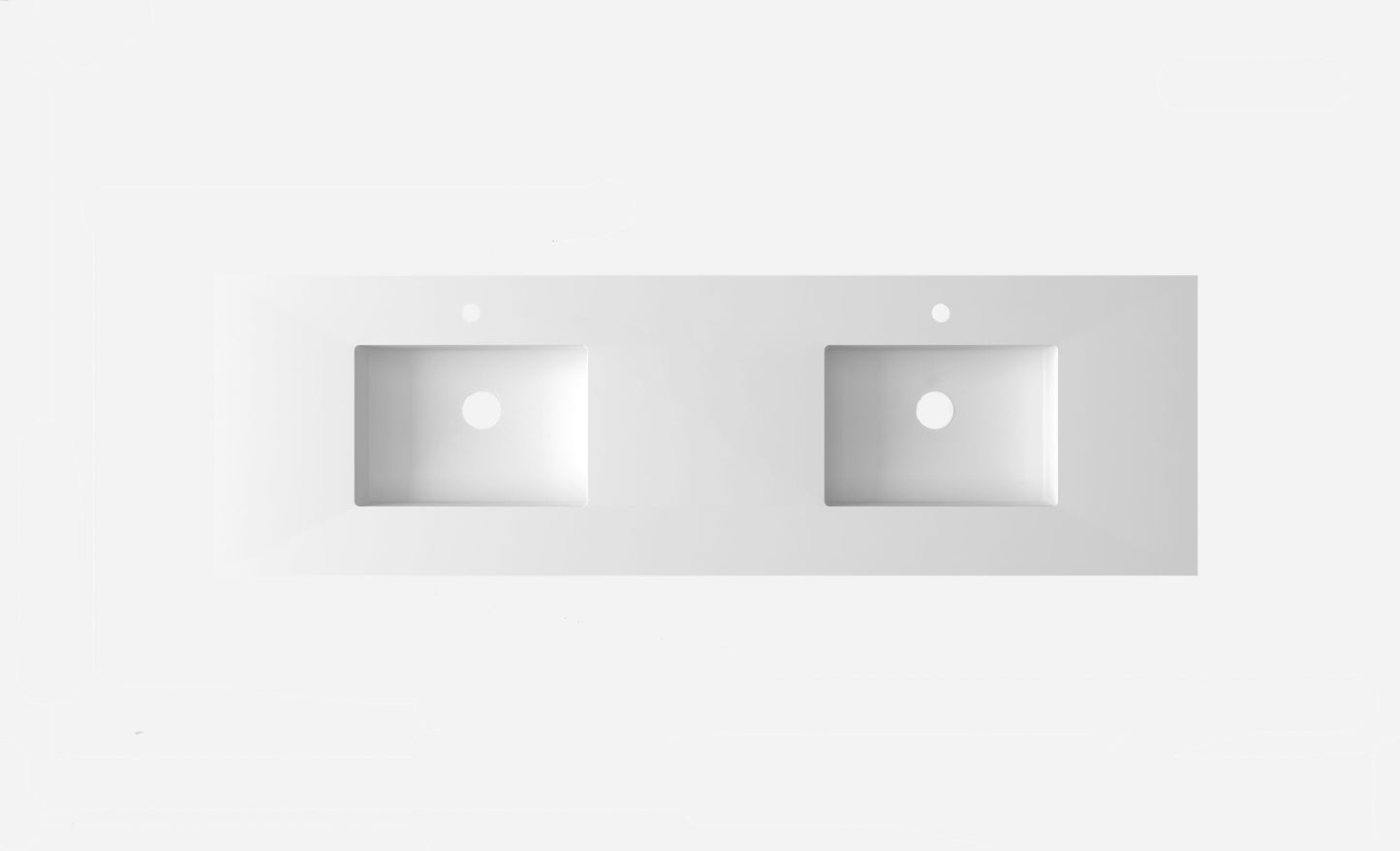 Laviva 313SQ1HSS-72D-MW Laviva Forever VIVA Stone 72" Matte White Solid Surface Countertop with Double Integrated Sinks 313SQ1HSS-72D-MW