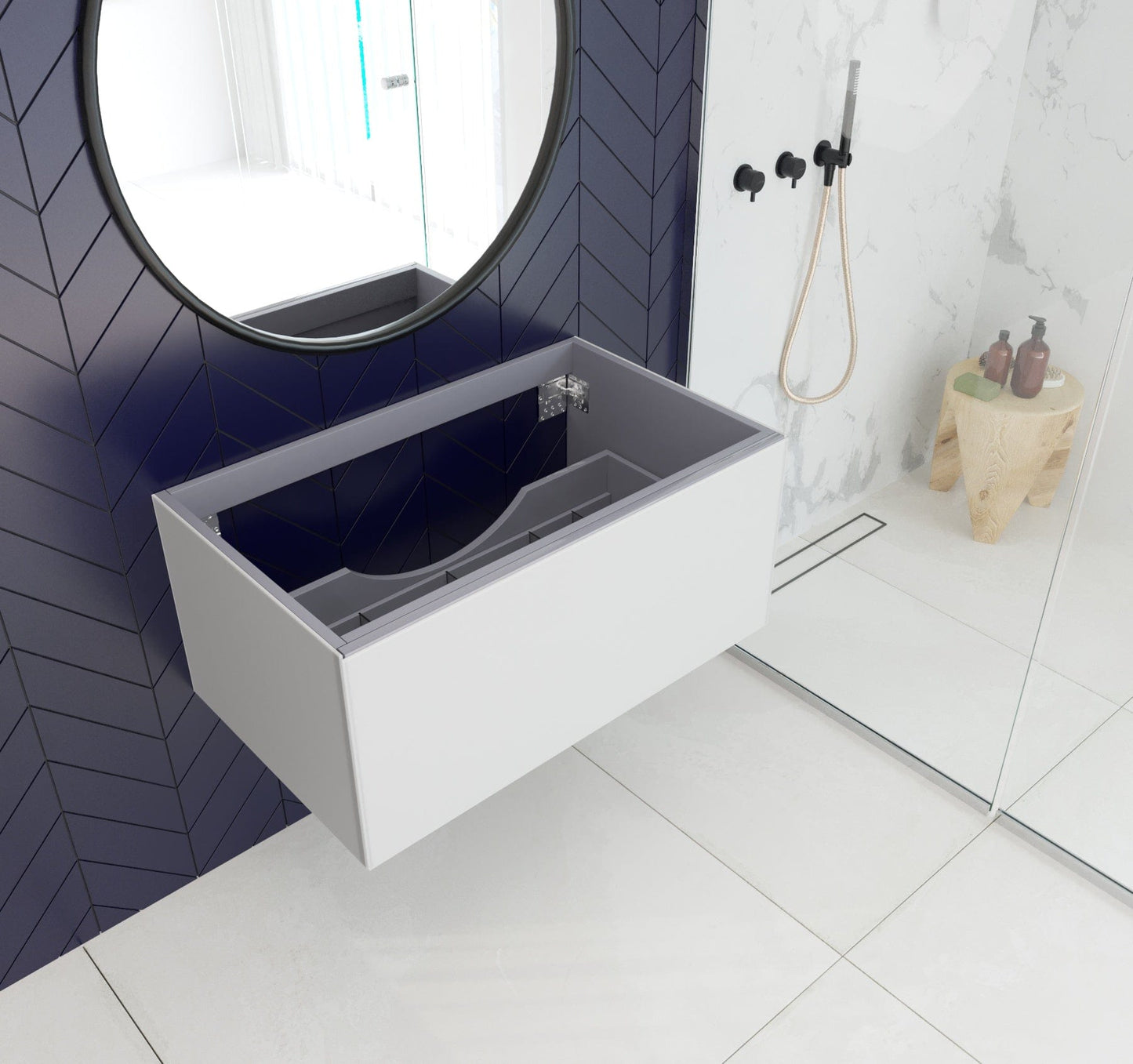 Laviva 313VTR-36CW Laviva Vitri 36" Cloud White Wall Hung Bathroom Vanity Cabinet 313VTR-36CW