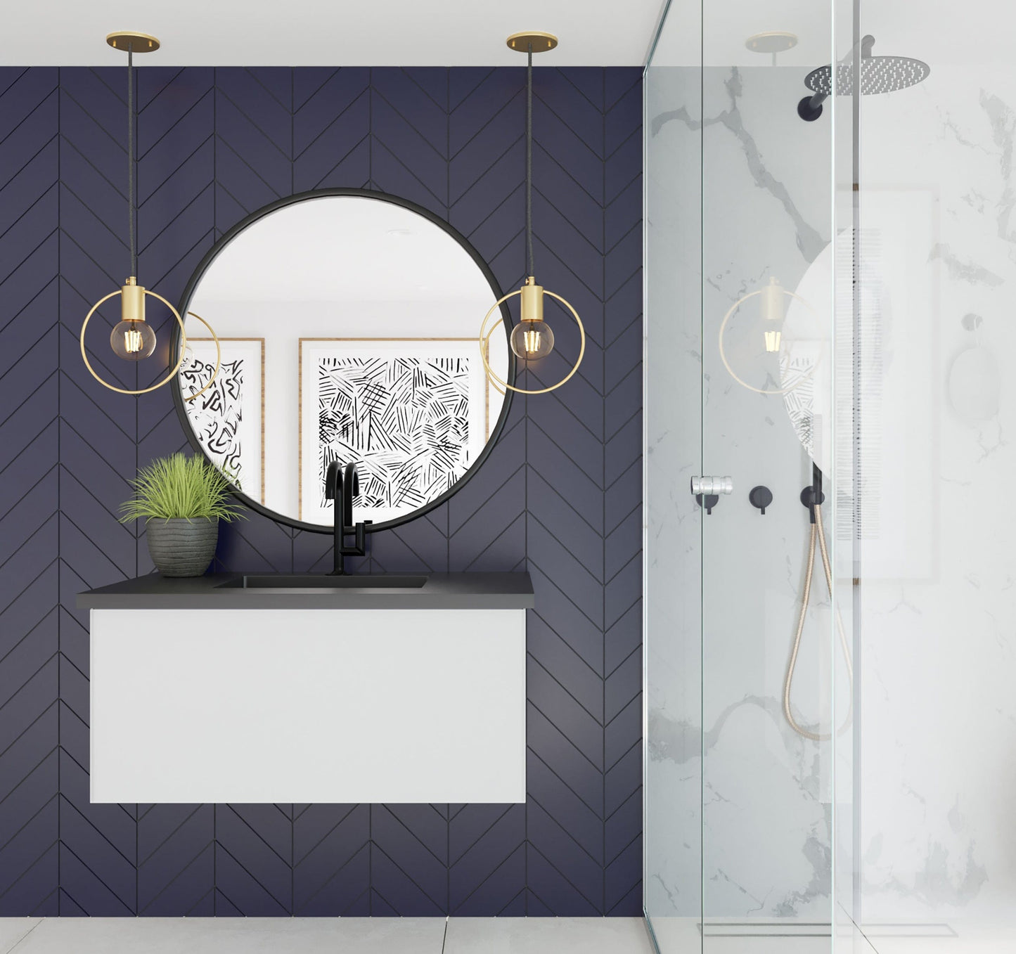 Laviva 313VTR-36CW Laviva Vitri 36" Cloud White Wall Hung Bathroom Vanity Cabinet 313VTR-36CW