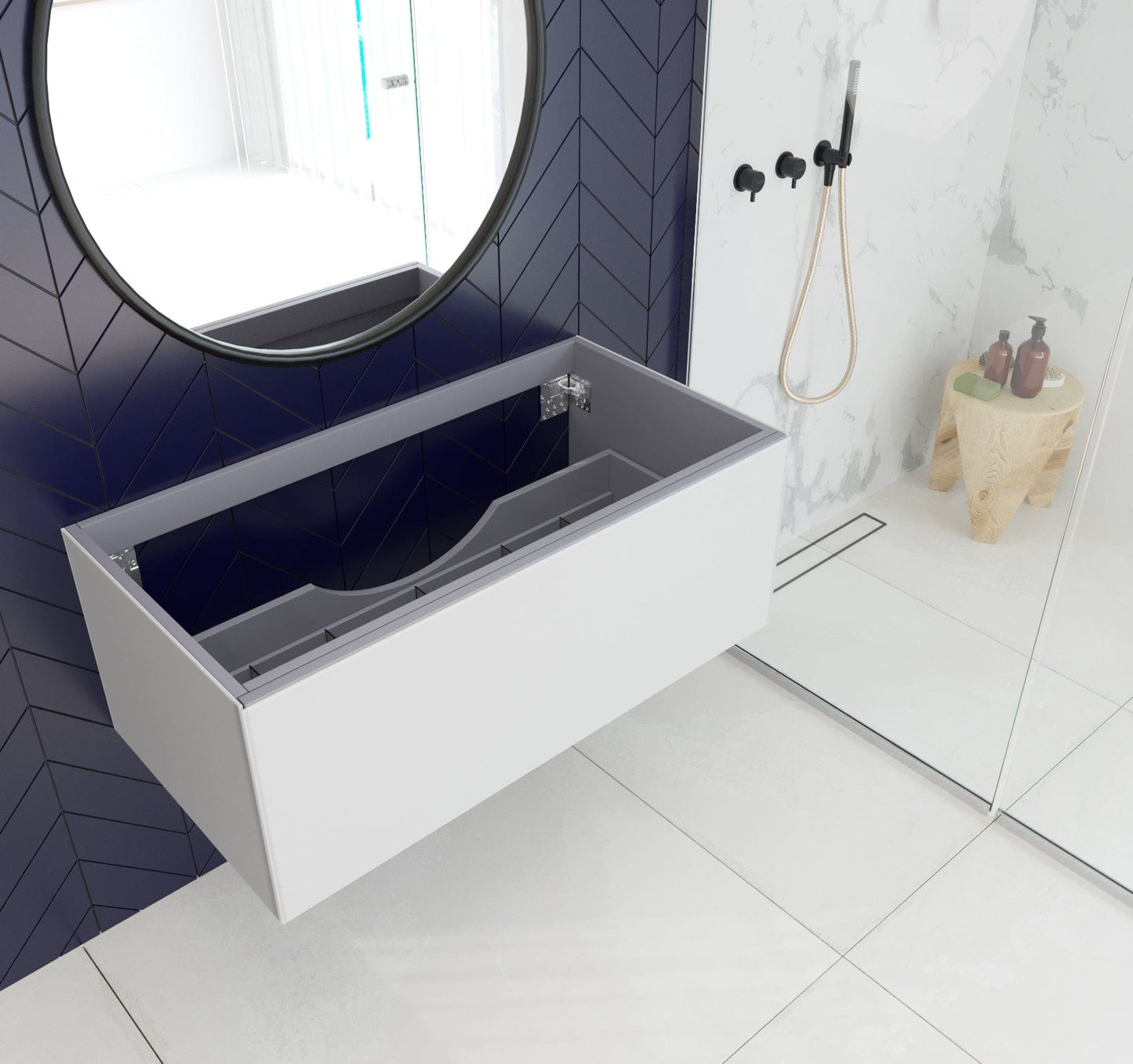Laviva 313VTR-42CW Laviva Vitri 42" Cloud White Wall Hung Bathroom Vanity Cabinet 313VTR-42CW
