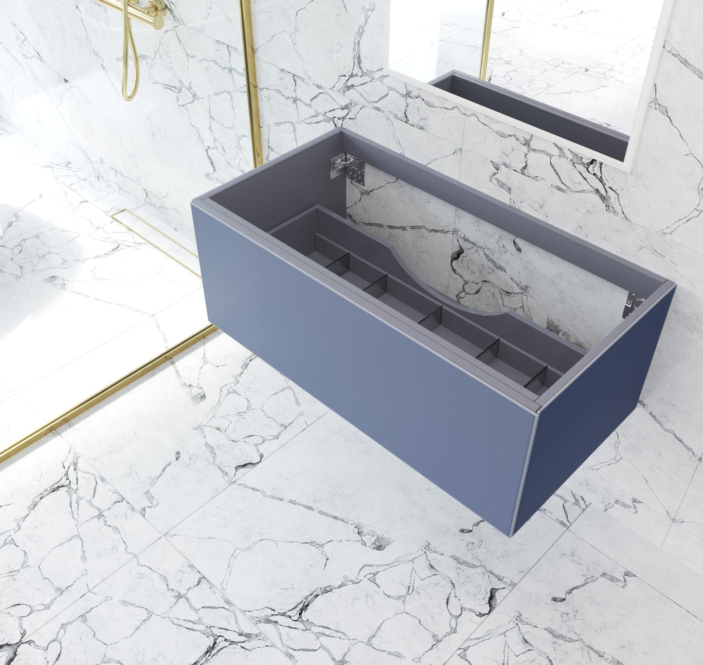 Laviva 313VTR-42NB Laviva Vitri 42" Nautical Blue Wall Hung Bathroom Vanity Cabinet 313VTR-42NB