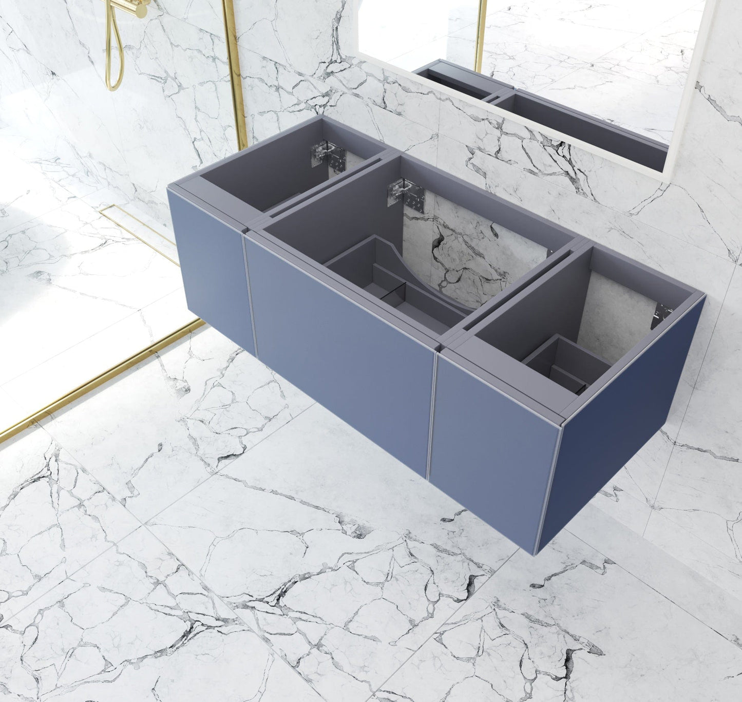 Laviva 313VTR-48NB Laviva Vitri 48" Nautical Blue Wall Hung Bathroom Vanity Cabinet 313VTR-48NB