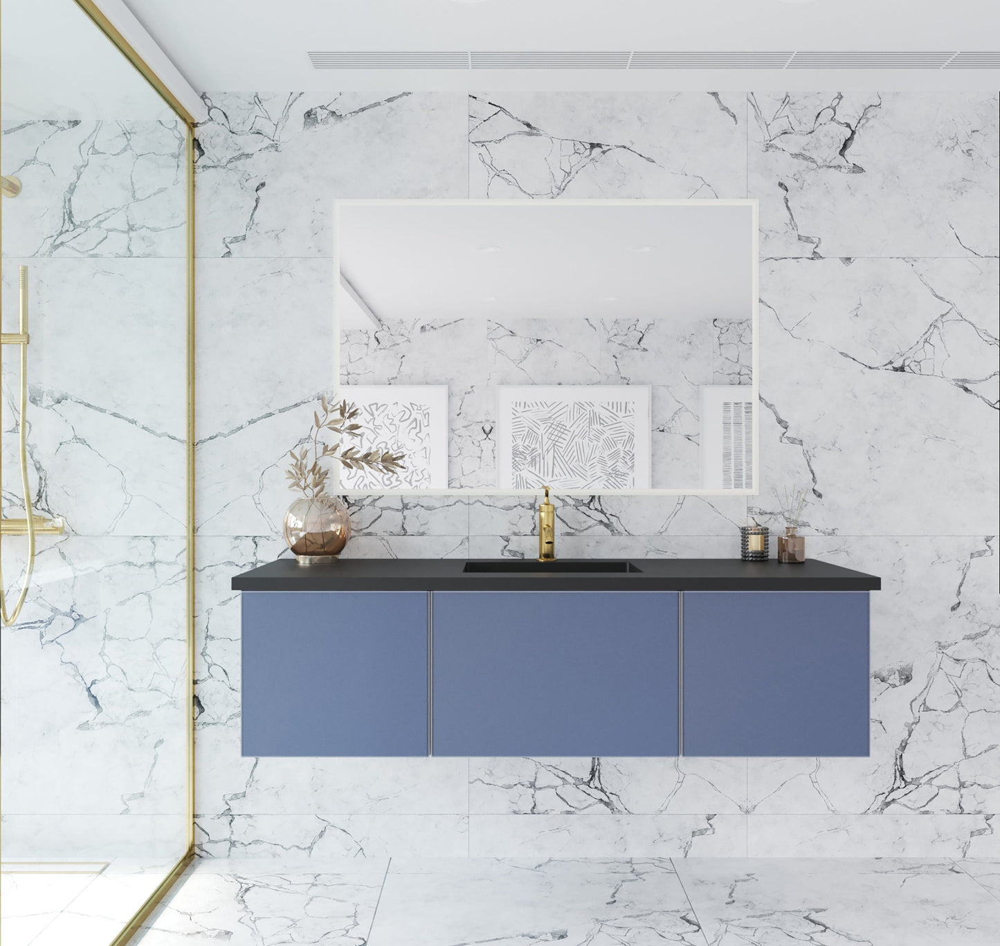 Laviva 313VTR-60CNB Laviva Vitri 60" Nautical Blue Single Sink Wall Hung Bathroom Vanity Cabinet 313VTR-60CNB