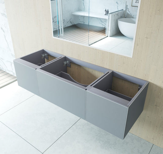 Laviva 313VTR-66FG Laviva Vitri 66" Fossil Gray Single Sink Wall Hung Bathroom Vanity Cabinet 313VTR-66FG