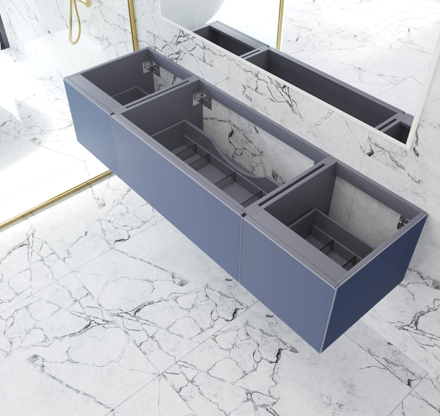 Laviva 313VTR-72CNB Laviva Vitri 72" Nautical Blue Single Sink Wall Hung Bathroom Vanity Cabinet 313VTR-72CNB