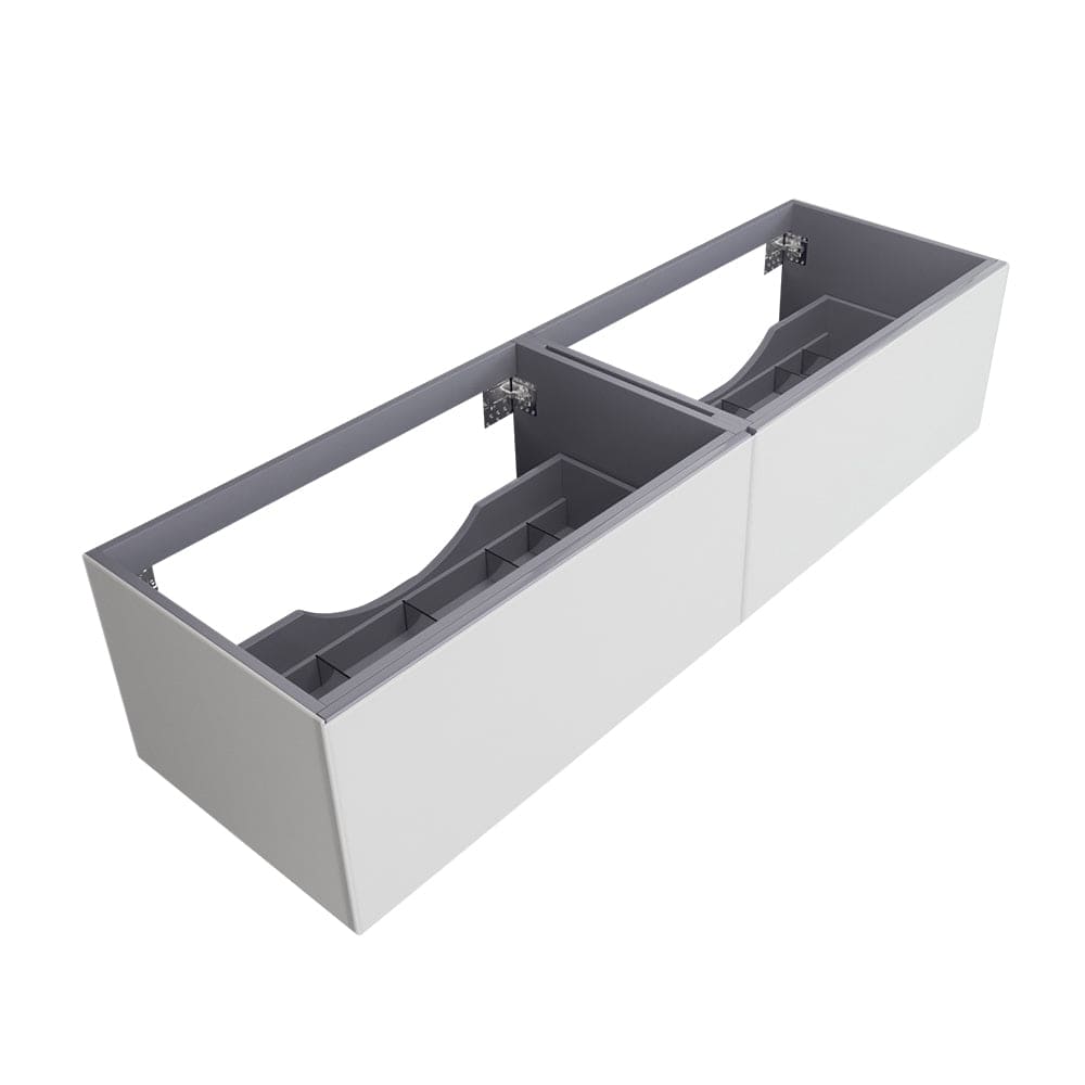 Laviva 313VTR-72DCW Laviva Vitri 72" Cloud White Double Sink Wall Hung Bathroom Vanity Cabinet 313VTR-72DCW
