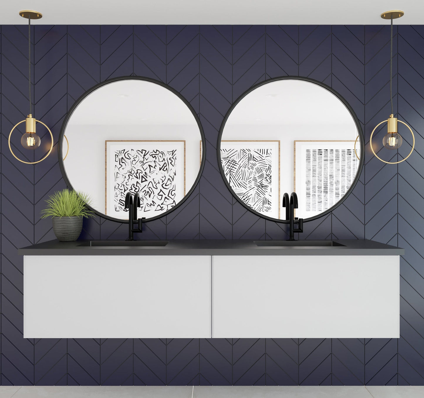 Laviva 313VTR-72DCW Laviva Vitri 72" Cloud White Double Sink Wall Hung Bathroom Vanity Cabinet 313VTR-72DCW