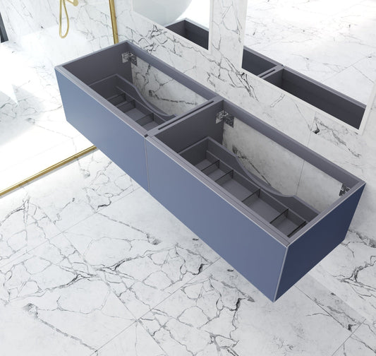 Laviva 313VTR-72DNB Laviva Vitri 72" Nautical Blue Double Sink Wall Hung Bathroom Vanity Cabinet 313VTR-72DNB
