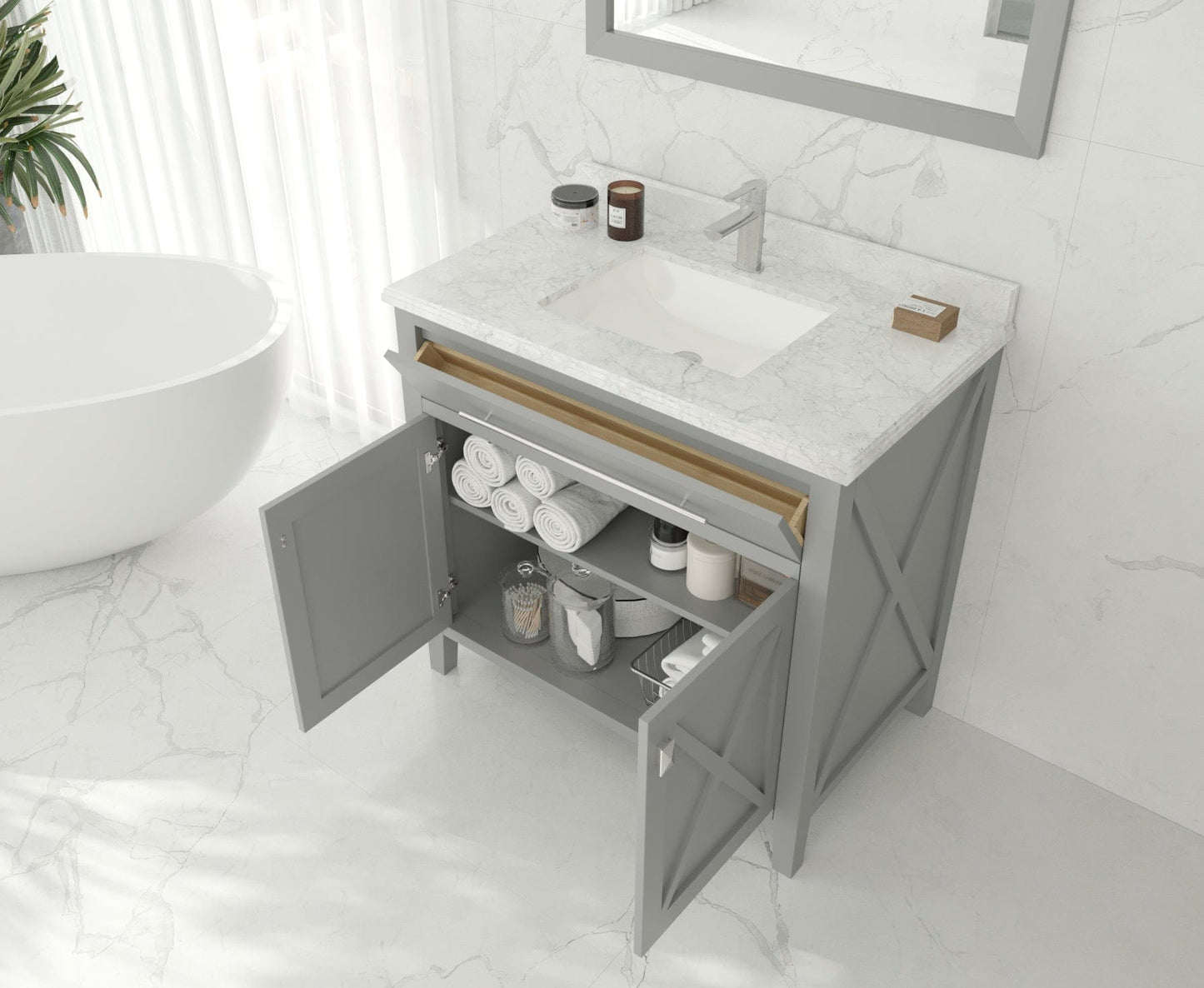 Laviva 313YG319-36G Laviva Wimbledon 36" Gray Bathroom Vanity Cabinet 313YG319-36G