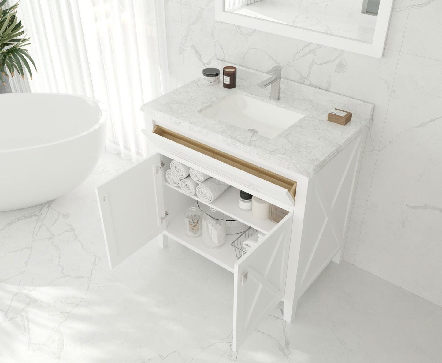 Laviva 313YG319-36W Laviva Wimbledon 36" White Bathroom Vanity Cabinet 313YG319-36W