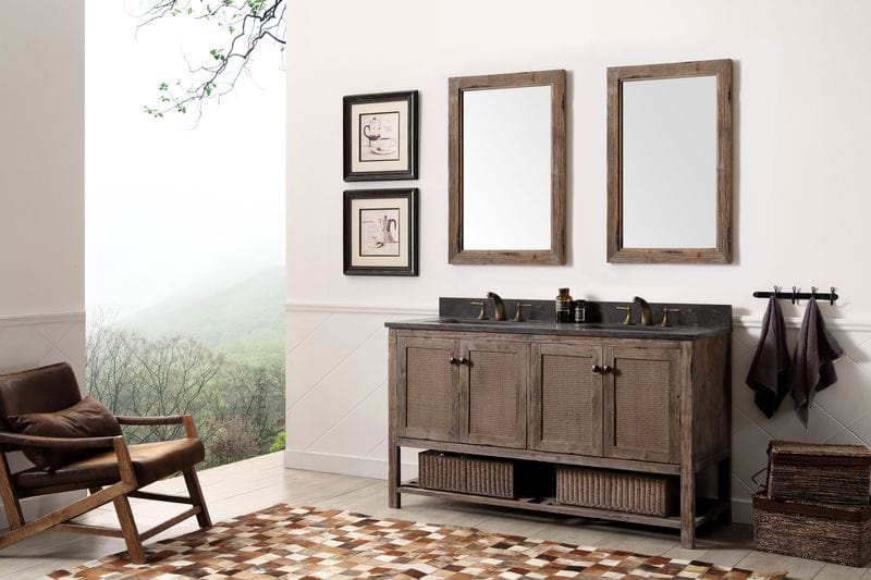 Legion Furniture WH5160-BR Legion Furniture WH5160-BR 60" Solid Wood Sink Vanity with Moonstone Top - No Faucet