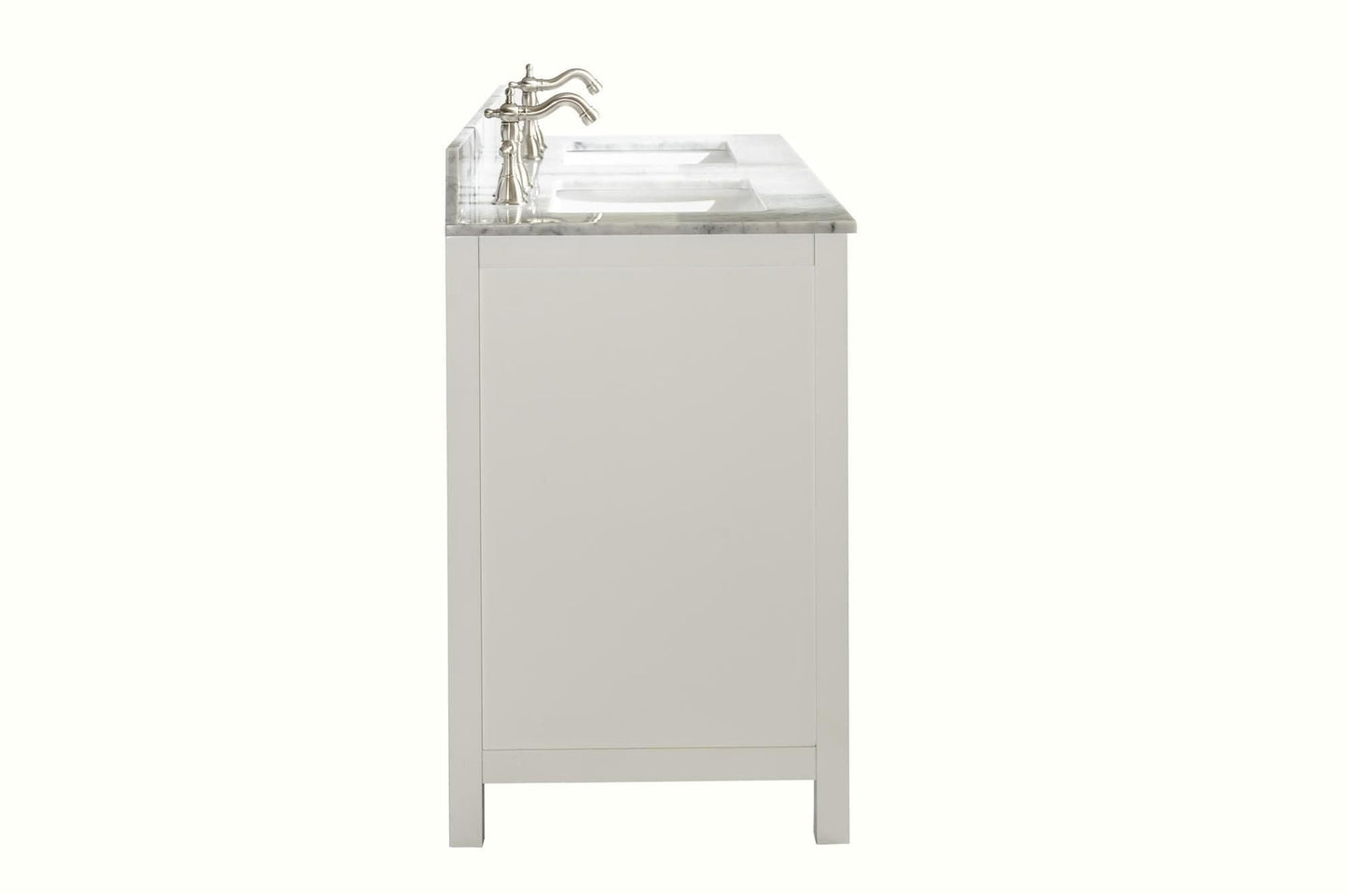 Legion Furniture WLF2154-W Legion Furniture WLF2154-W 54" White Finish Double-Sink Vanity Cabinet with Carrara White Top