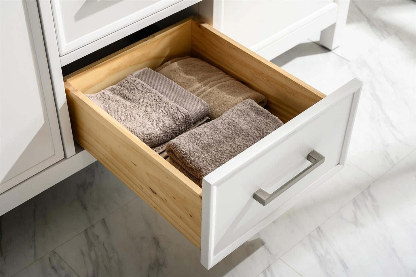 Legion Furniture WLF2154-W Legion Furniture WLF2154-W 54" White Finish Double-Sink Vanity Cabinet with Carrara White Top