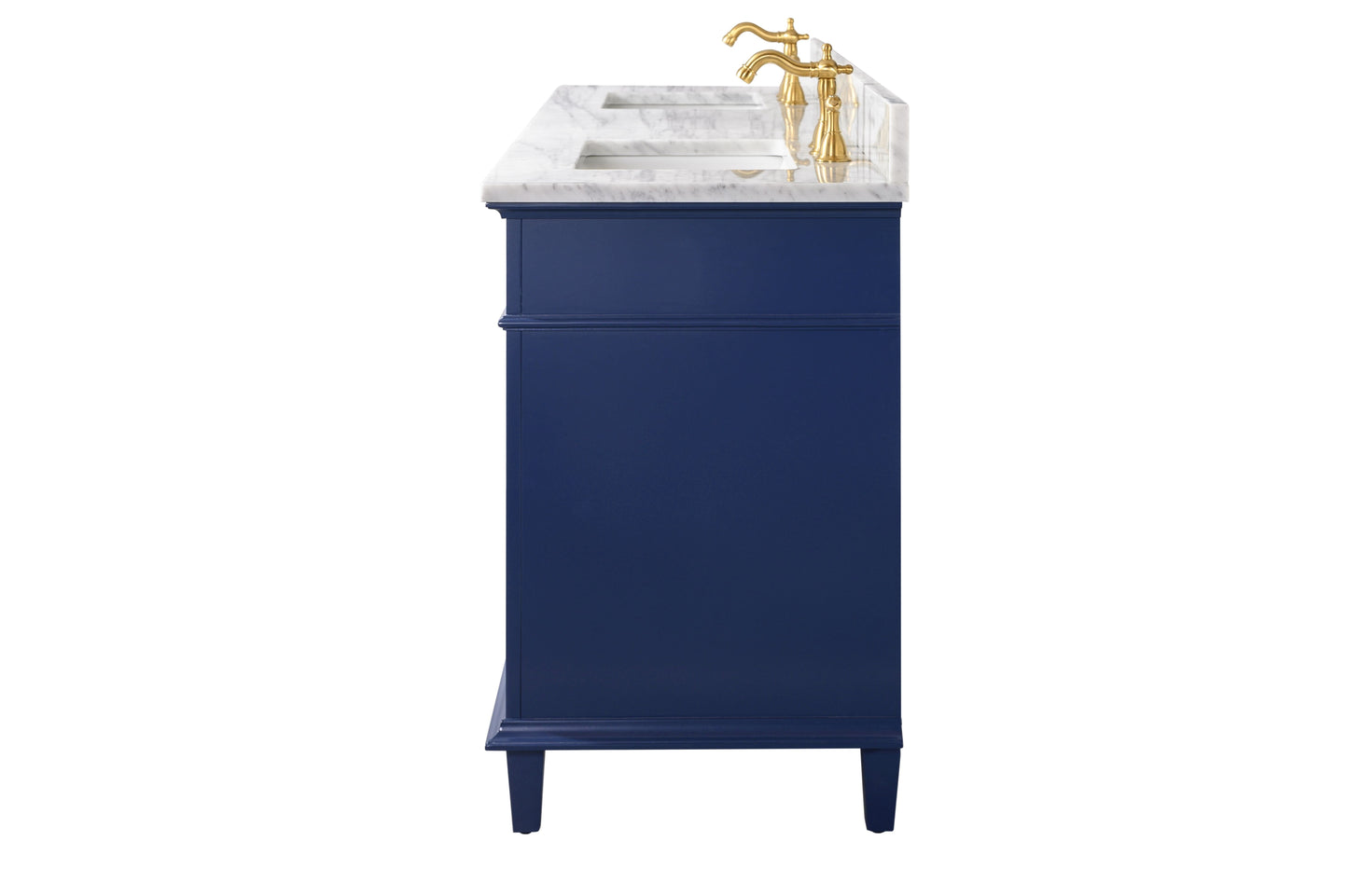 Legion Furniture WLF2272-B Legion Furniture WLF2272-B 72" Blue Double-Sink Vanity Cabinet with Carrara White Top