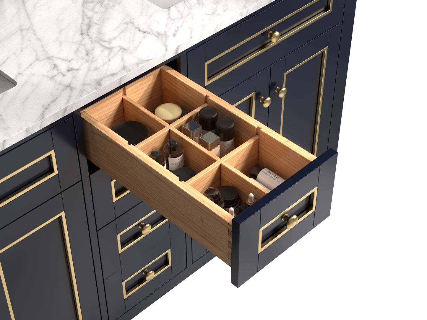Legion Furniture WV2260-B Legion Furniture WV2260-B 60" Blue Finish Sink Vanity Cabinet with Carrara White Top