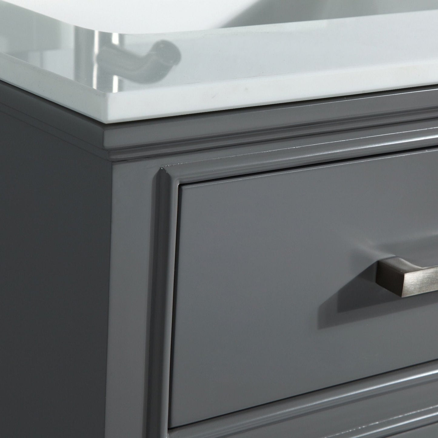 Vanity Art VA1024G 24 Inch Single Sink Bathroom Vanity in Gray with White Marble Countertop - Vanity Art VA1024G