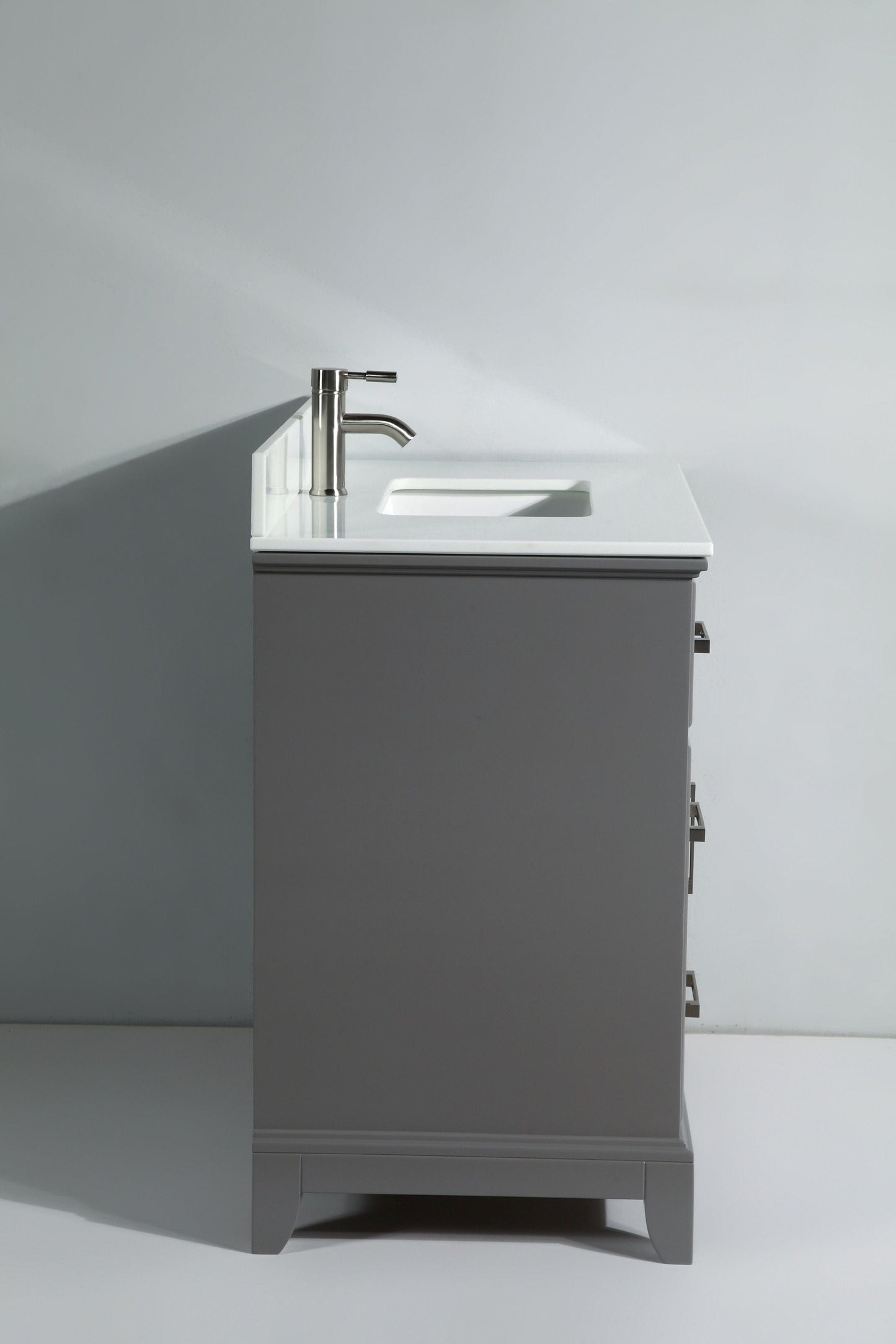 Vanity Art VA1036G 36 Inch Single Sink Bathroom Vanity in Gray with White Marble Countertop - Vanity Art VA1036G