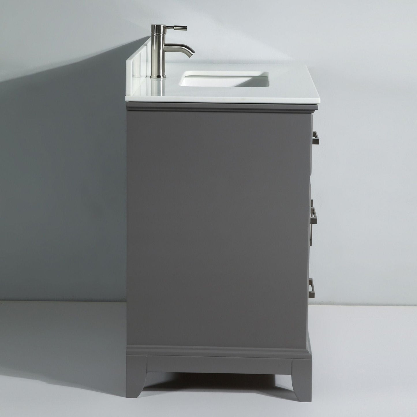 Vanity Art VA1036G 36 Inch Single Sink Bathroom Vanity in Gray with White Marble Countertop - Vanity Art VA1036G