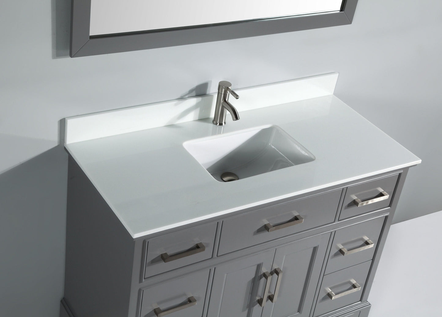 Vanity Art VA1048G 48 Inch Single Sink Bathroom Vanity in Gray with White Marble Countertop - Vanity Art VA1048G