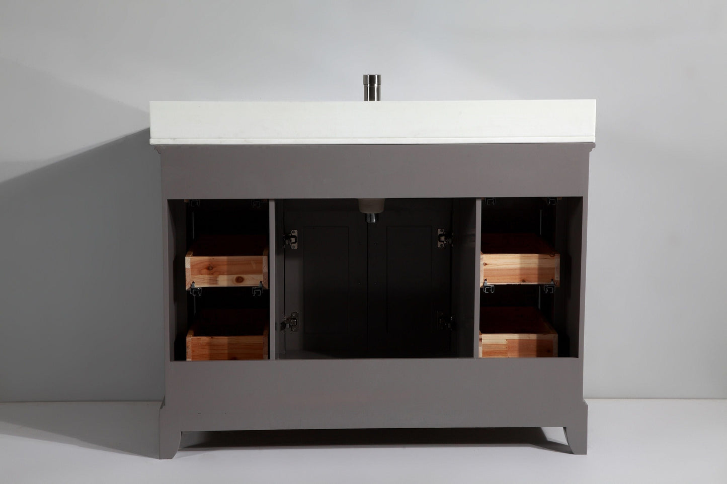 Vanity Art VA1048G 48 Inch Single Sink Bathroom Vanity in Gray with White Marble Countertop - Vanity Art VA1048G