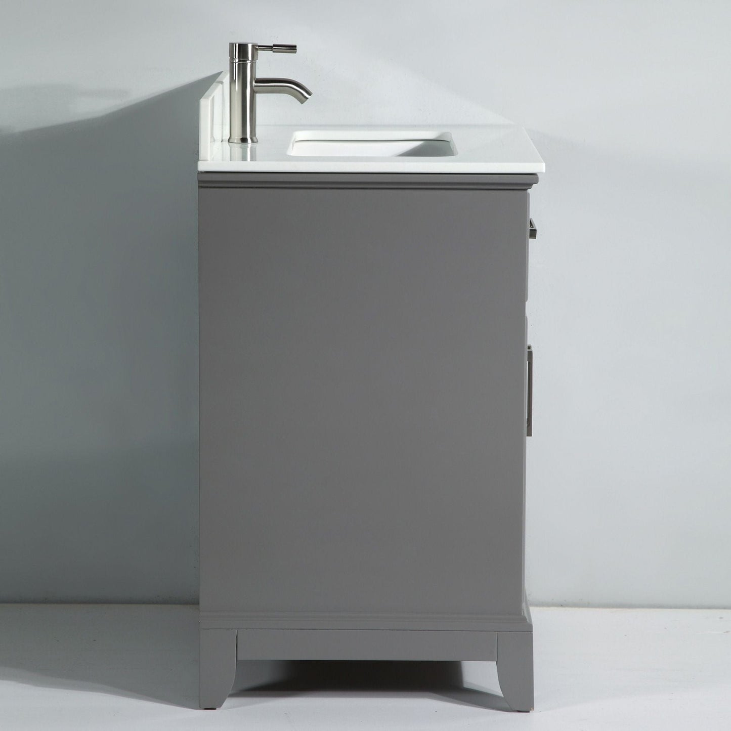 Vanity Art VA1048G 48 Inch Single Sink Bathroom Vanity in Gray with White Marble Countertop - Vanity Art VA1048G