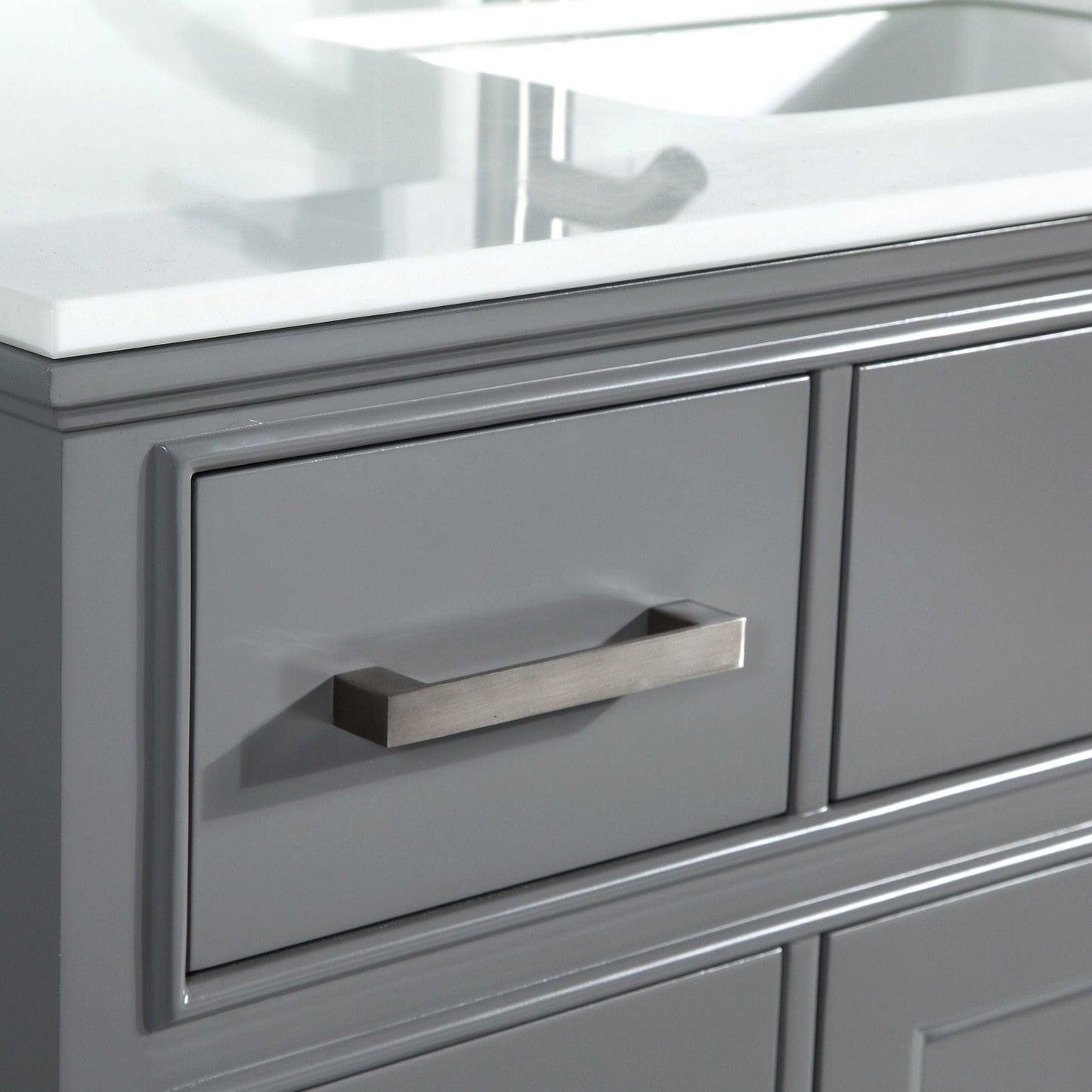 Vanity Art VA1048G 48 Inch Single Sink Bathroom Vanity in Gray with White Marble Countertop - Vanity Art VA1048G