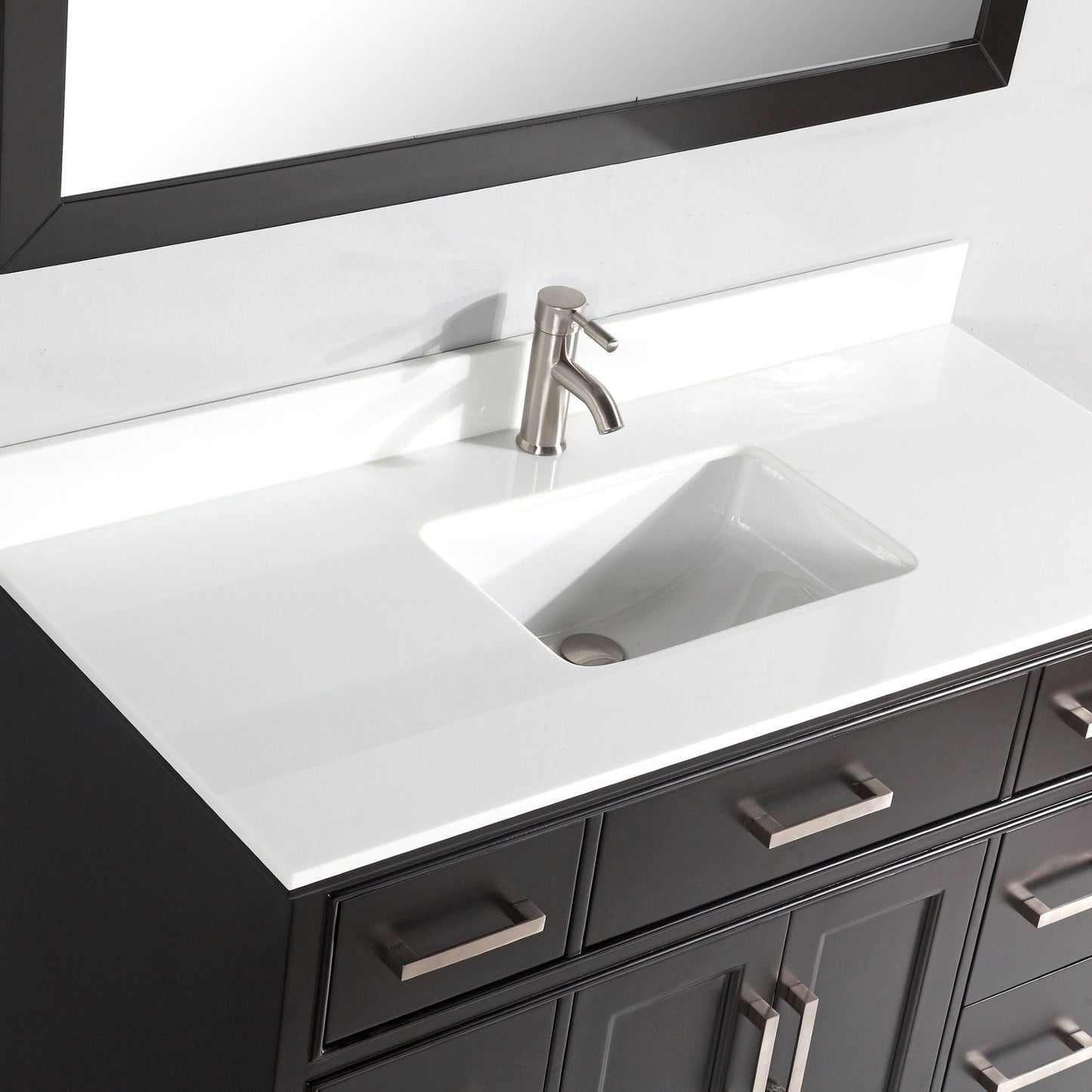 Vanity Art VA1060SE 60 Inch Single Sink Bathroom Vanity in Espresso with White Marble Countertop - Vanity Art VA1060SE