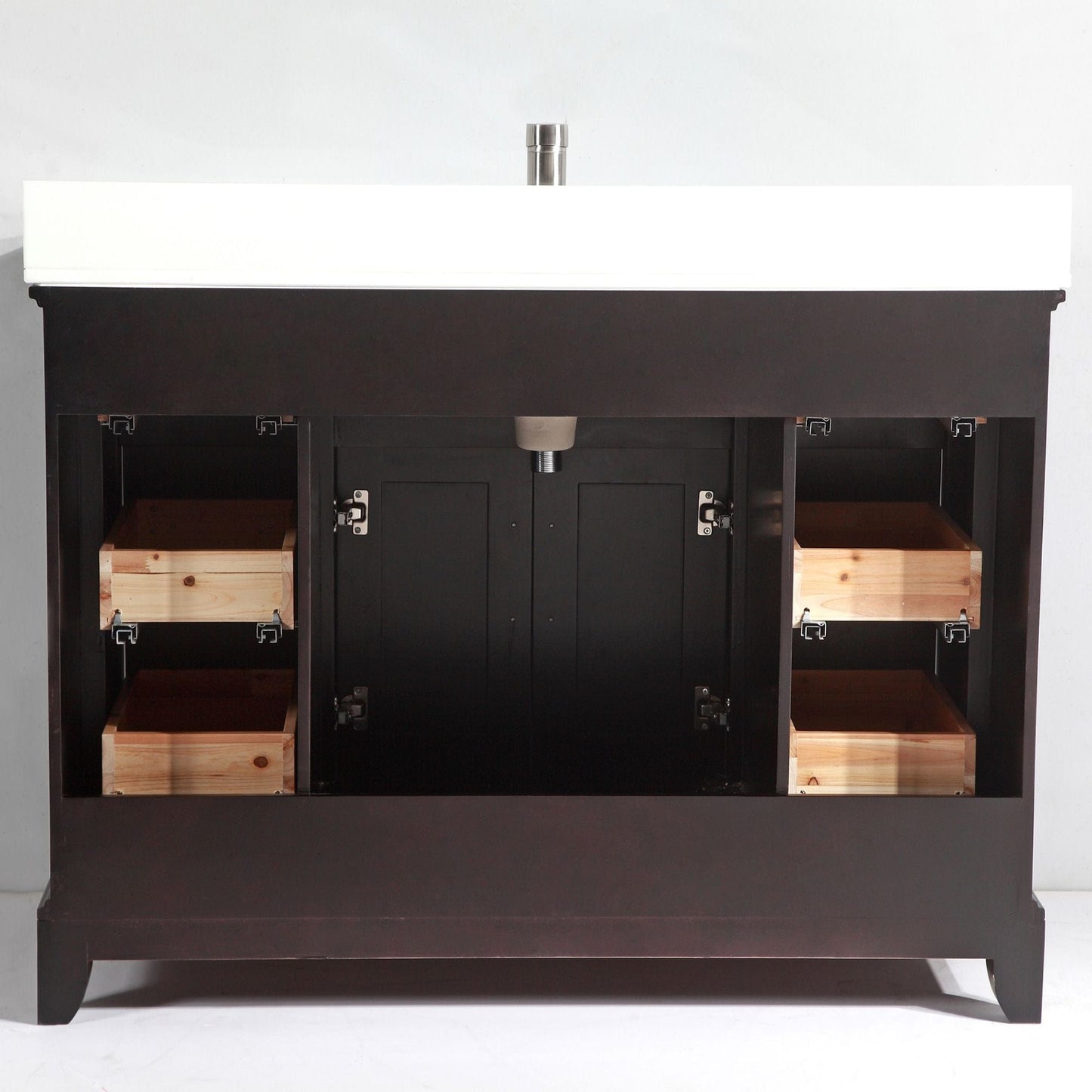 Vanity Art VA1060SE 60 Inch Single Sink Bathroom Vanity in Espresso with White Marble Countertop - Vanity Art VA1060SE