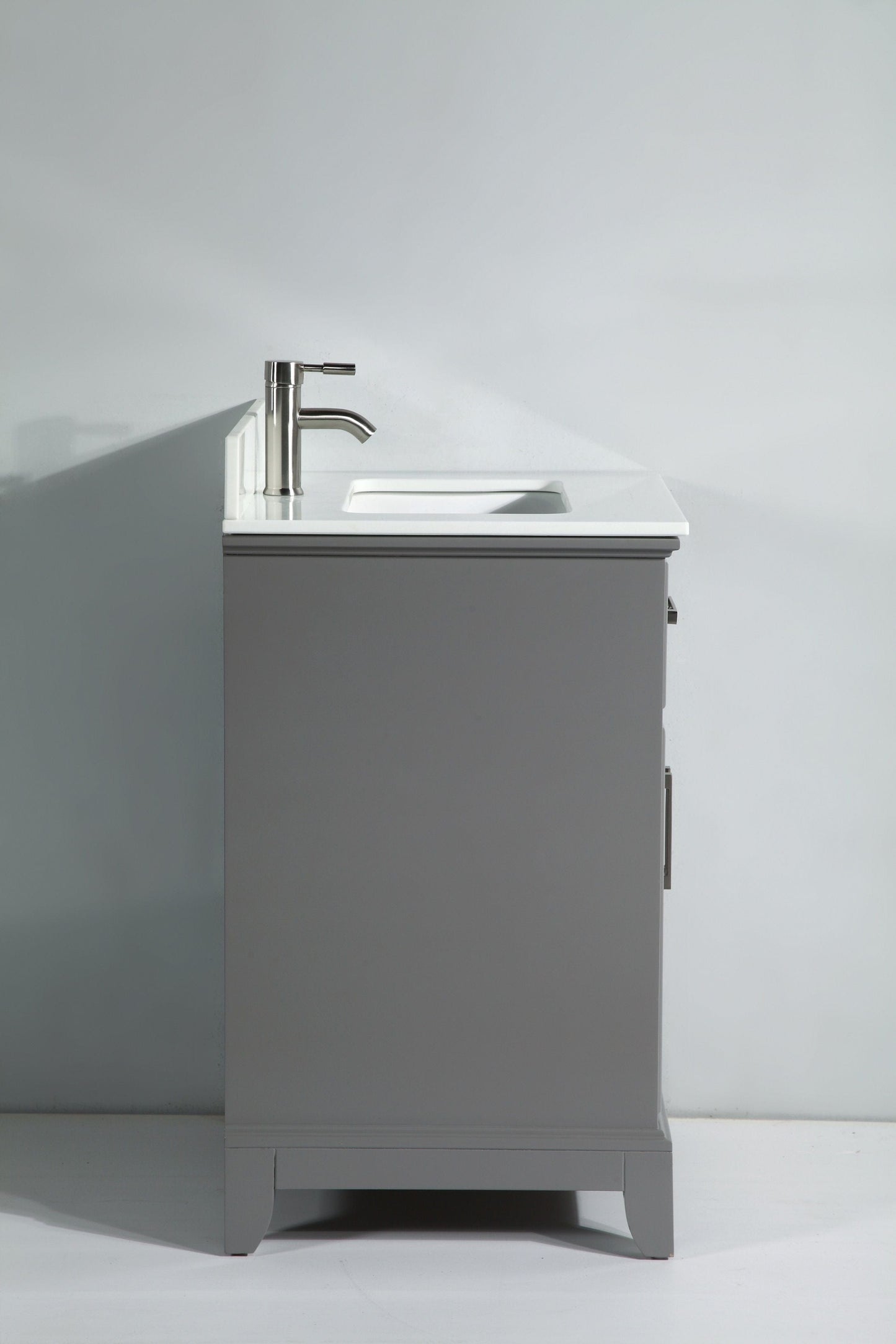 Vanity Art VA1060SG 60 Inch Single Sink Bathroom Vanity in Gray with White Marble Countertop - Vanity Art VA1060SG