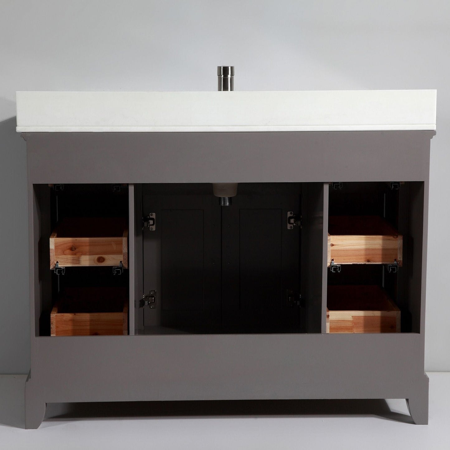 Vanity Art VA1060SG 60 Inch Single Sink Bathroom Vanity in Gray with White Marble Countertop - Vanity Art VA1060SG