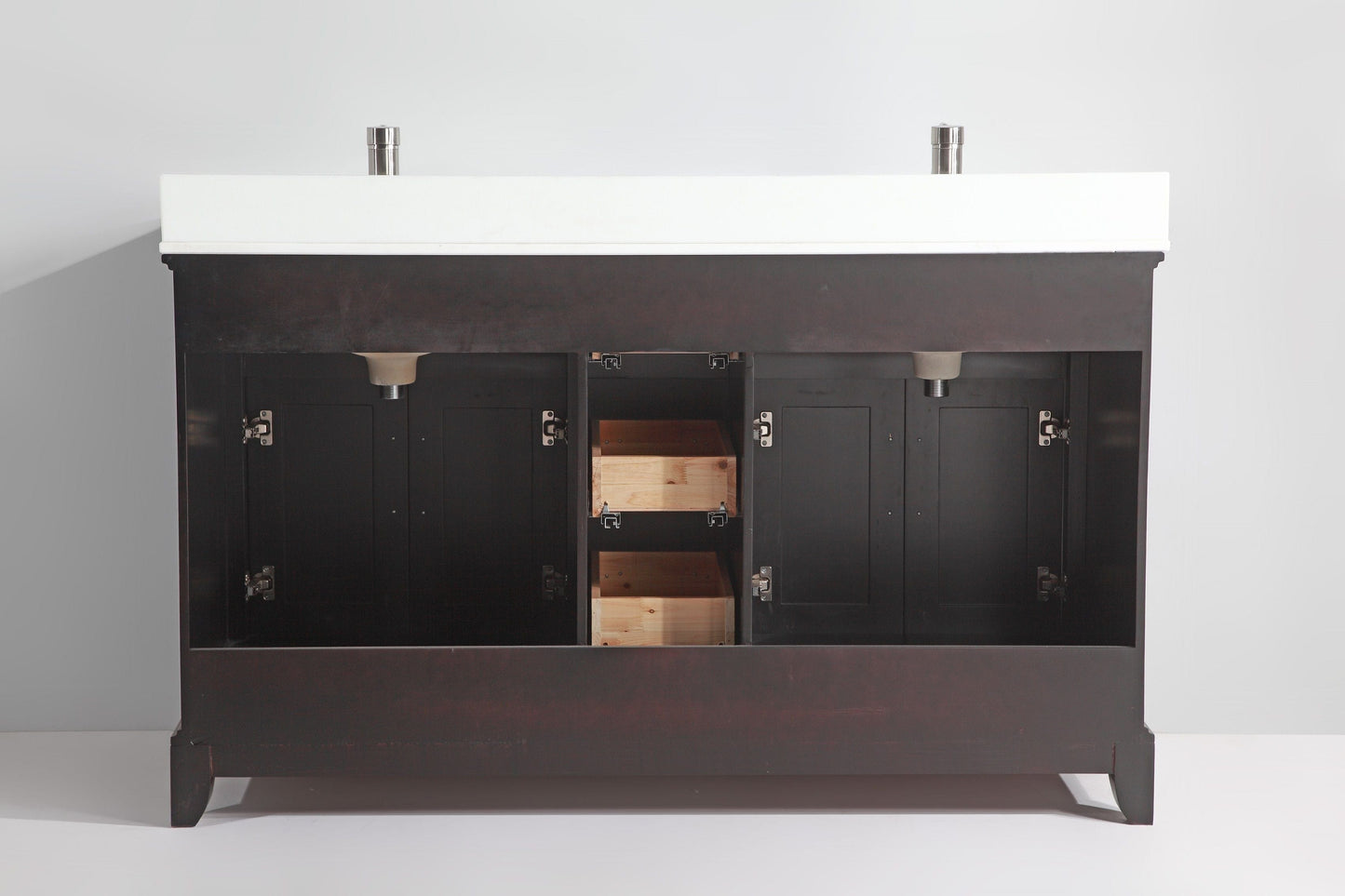 Vanity Art VA1072DE 72 Inch Single Sink Bathroom Vanity in Espresso with White Marble Countertop - Vanity Art VA1072DE