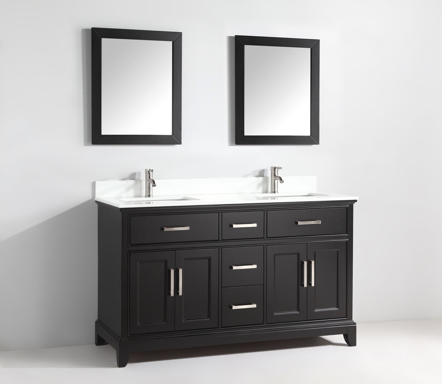 Vanity Art VA1072DE 72 Inch Single Sink Bathroom Vanity in Espresso with White Marble Countertop - Vanity Art VA1072DE