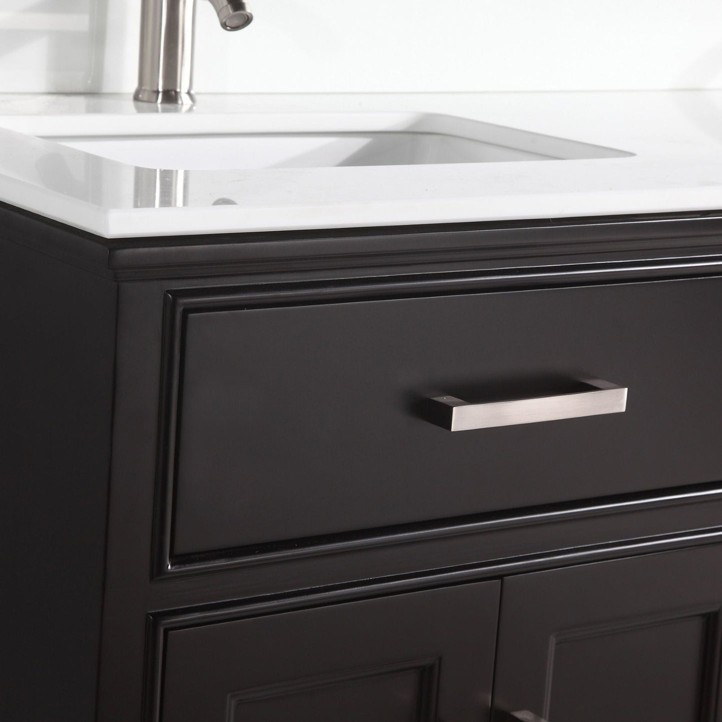 Vanity Art VA1072DE 72 Inch Single Sink Bathroom Vanity in Espresso with White Marble Countertop - Vanity Art VA1072DE