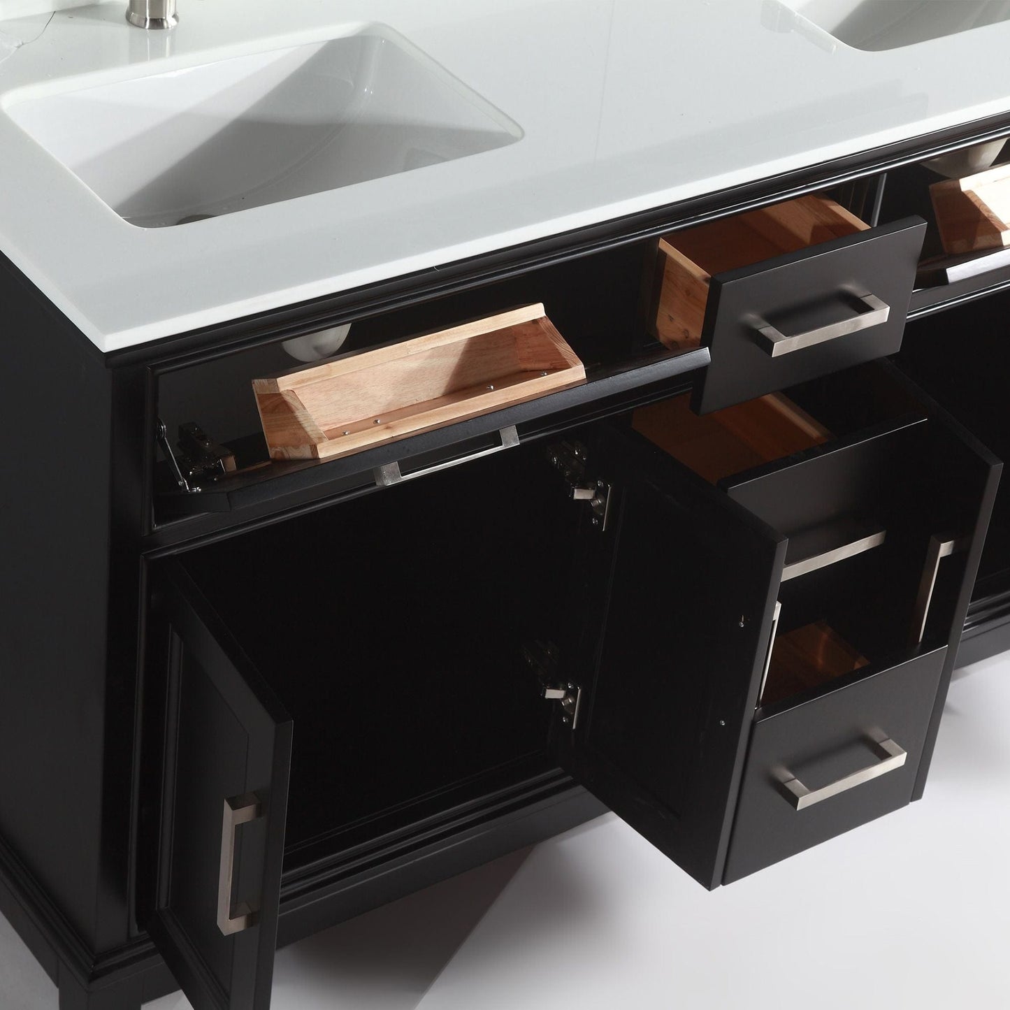 Vanity Art VA1072DE 72 Inch Single Sink Bathroom Vanity in Espresso with White Marble Countertop - Vanity Art VA1072DE