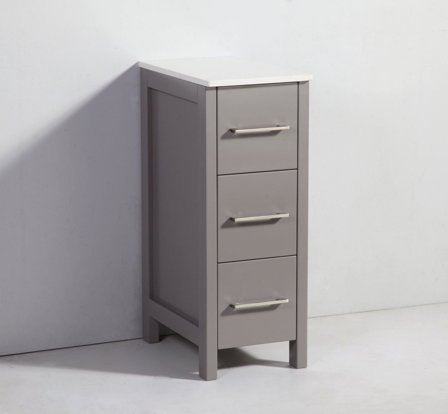 Vanity Art VA3012G 12 Inch Bathroom Vanity Cabinet in Gray with Marble Countertop - Vanity Art VA3012G