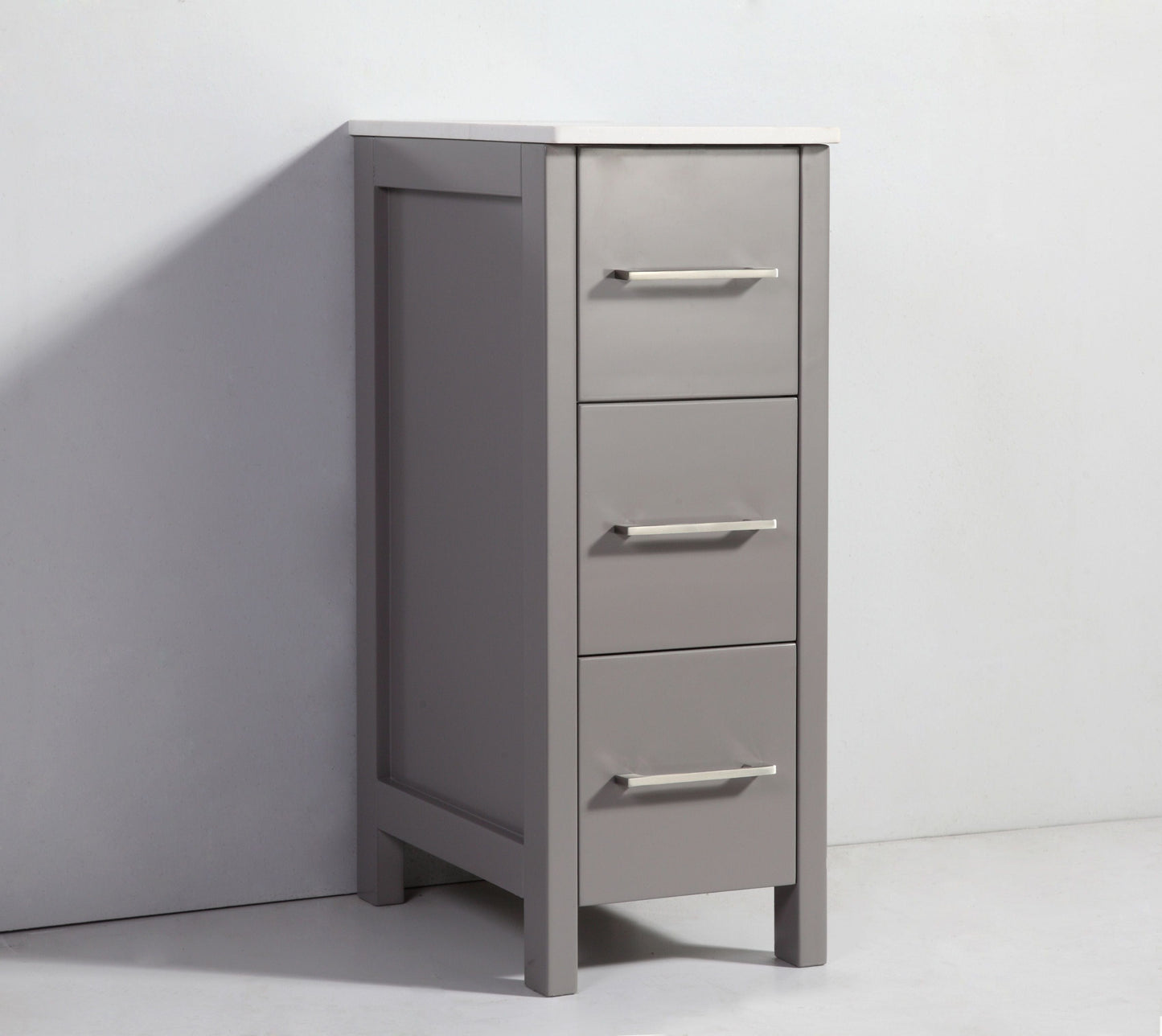 Vanity Art VA3012G 12 Inch Bathroom Vanity Cabinet in Gray with Marble Countertop - Vanity Art VA3012G