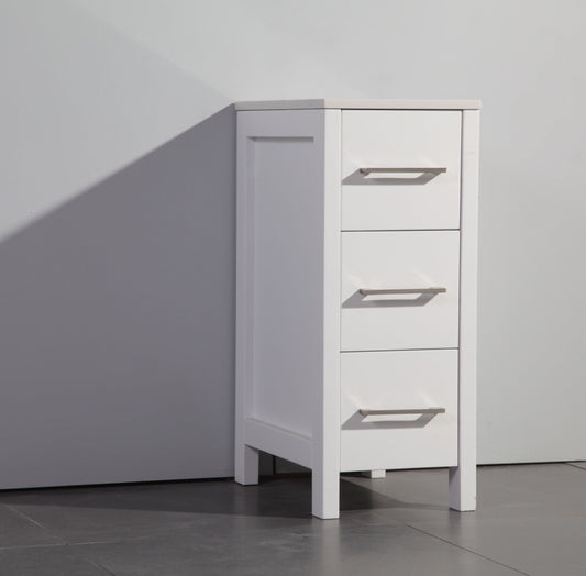 Vanity Art VA3012W 12 Inch Bathroom Vanity Cabinet in White with Marble Countertop - Vanity Art VA3012W