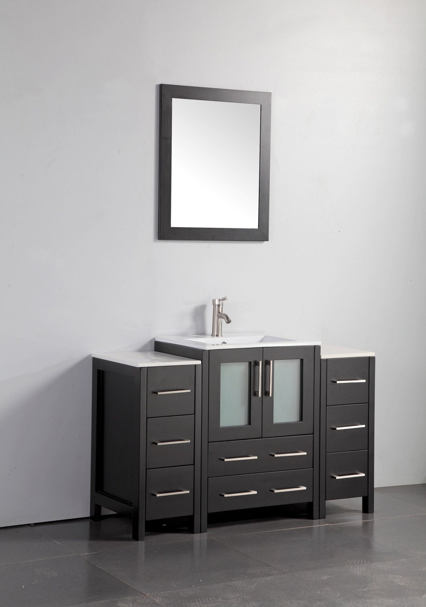Vanity Art VA3024-48E 48 Inch Single Sink Bathroom Vanity in Espresso with Ceramic Countertop - Vanity Art VA3024-48E