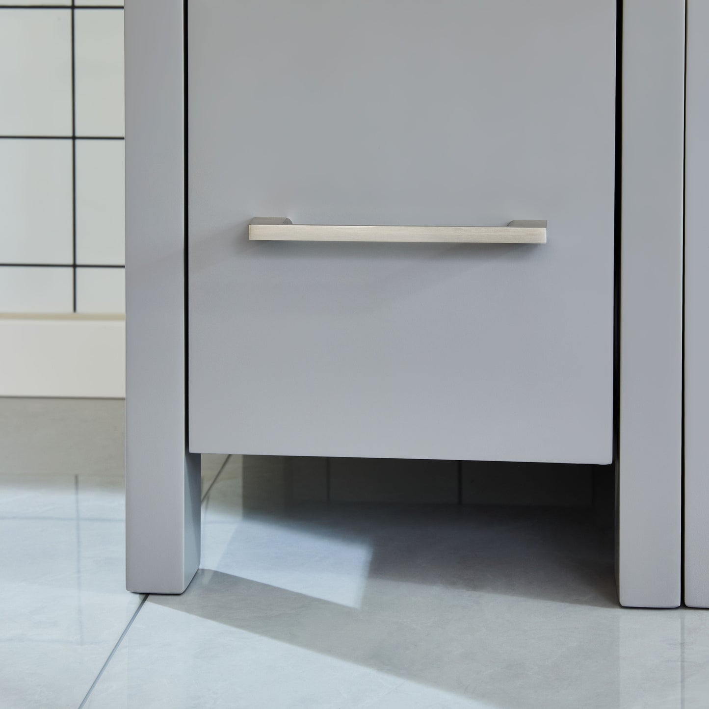 Vanity Art VA3030-96G 96 Inch Double Sink Bathroom Vanity in Gray with Ceramic Countertop - Vanity Art VA3030-96G