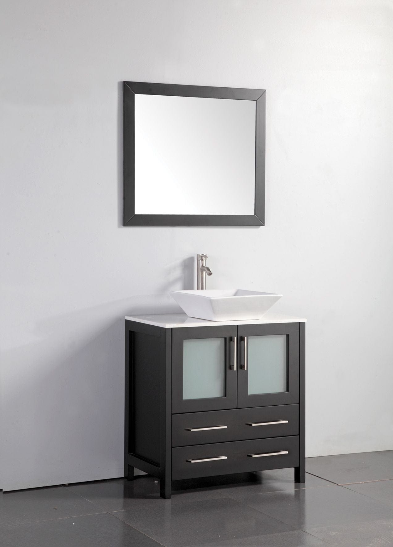 Vanity Art VA3130E 30 Inch Single Sink Bathroom Vanity in Espresso with Marble Countertop - Vanity Art VA3130E