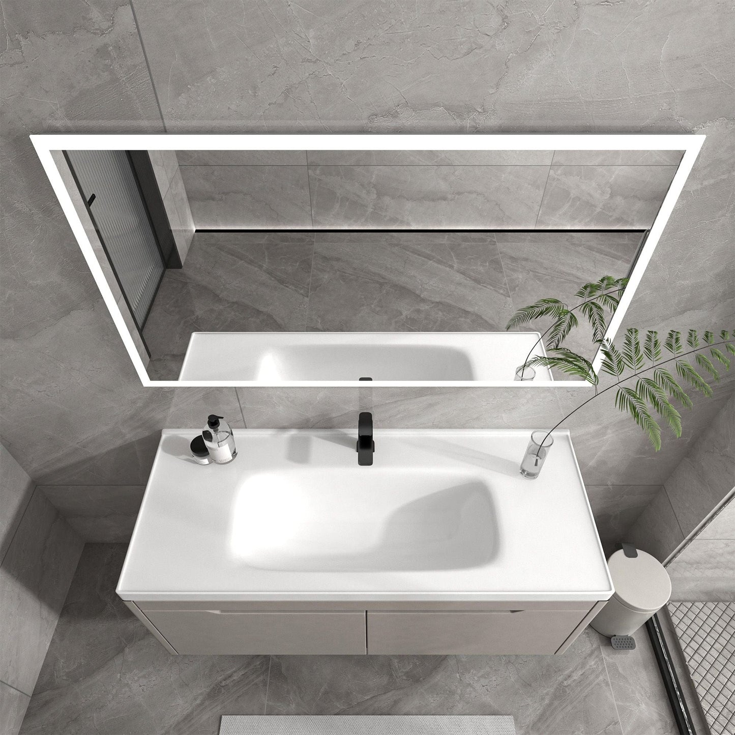 Vanity Art VA3D-48 Rectangular 48 Inch x 27.5 Inch LED Bathroom Mirror with Touch Sensor - Vanity Art VA3D-48