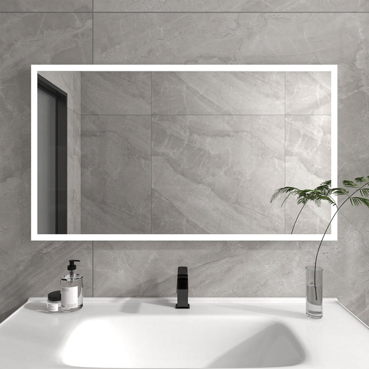 Vanity Art VA3D-48 Rectangular 48 Inch x 27.5 Inch LED Bathroom Mirror with Touch Sensor - Vanity Art VA3D-48