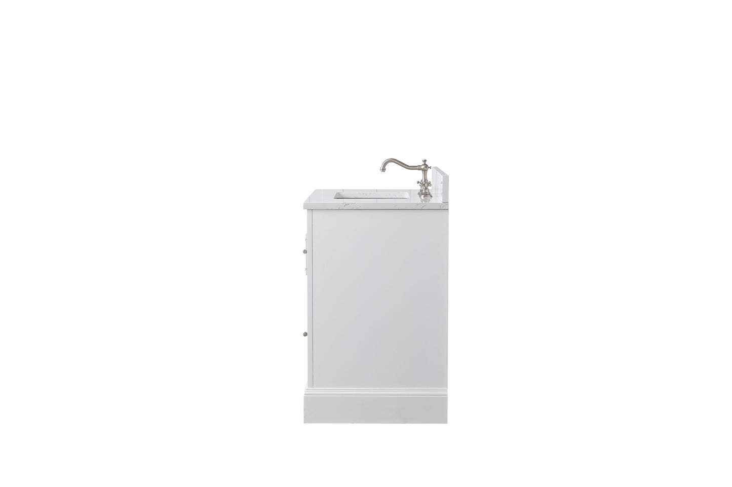 Vanity Art VA5036-W 36 Inch Single Sink Bathroom Vanity in White with Marble Countertop & Backsplash - Vanity Art VA5036-W