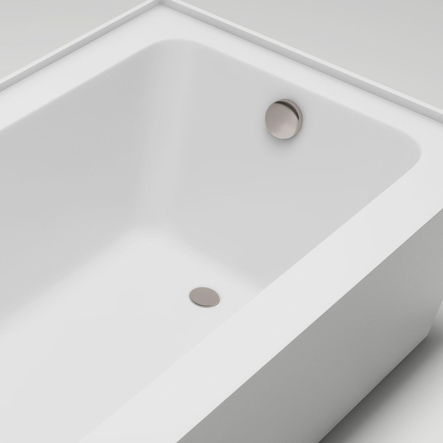 Vanity Art VA6302-L-RIGHT-BN 60 Inch Acrylic Alcove Skirt Soaking Bathtub with Right Drain in Brushed Nickel Finish - Vanity Art VA6302-L-RIGHT-BN