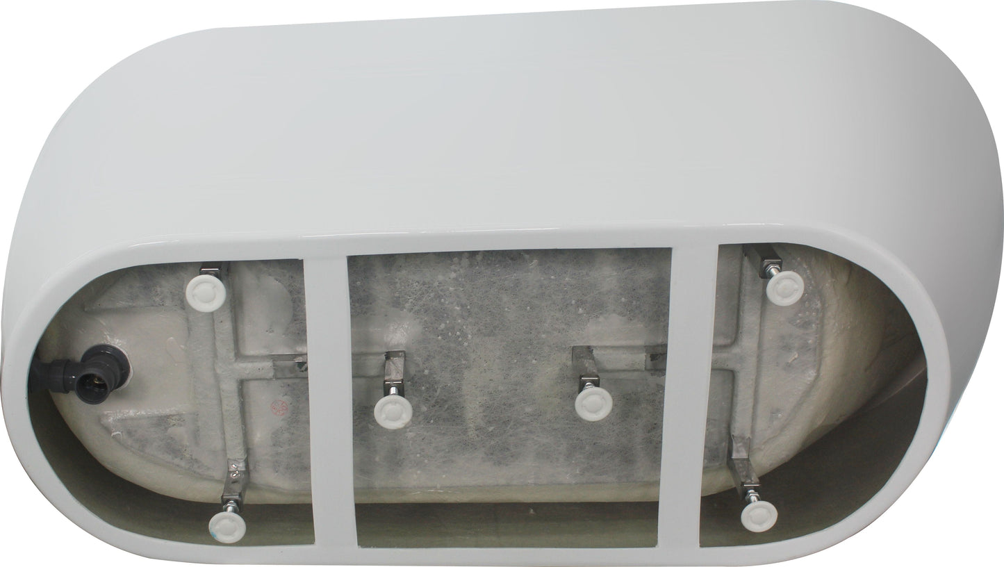 Vanity Art VA6522-S-MB 55 Inch Freestanding White Acrylic Bathtub with Overflow And Pop-Up Drain - Vanity Art VA6522-S-MB