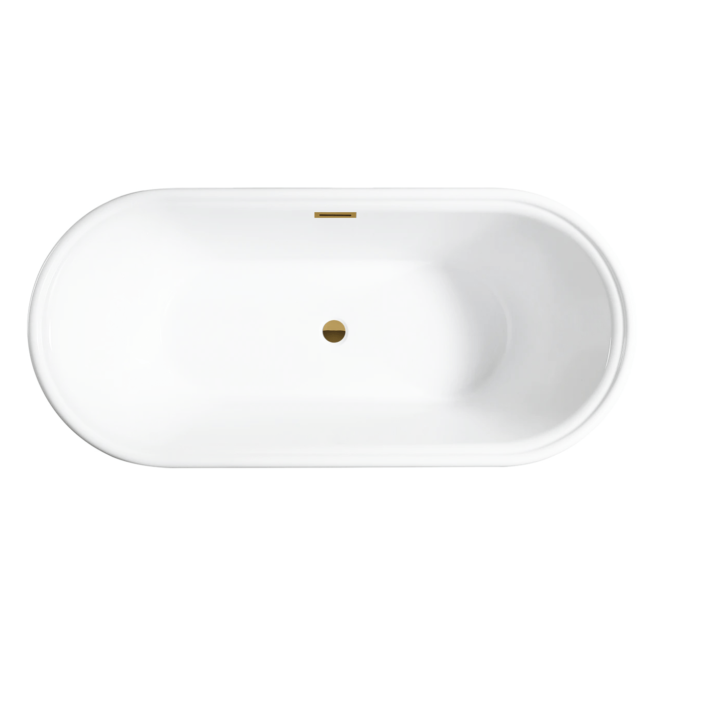Vanity Art VA6610-S-TG 59 Inch Freestanding White Acrylic Bathtub with Overflow And Pop-Up Drain - Vanity Art VA6610-S-TG